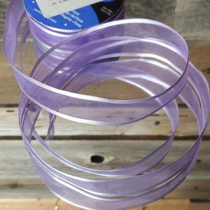 Vintage Offray Ribbon - Sheer Organza - Lavender - 3 yards  7/8" wide